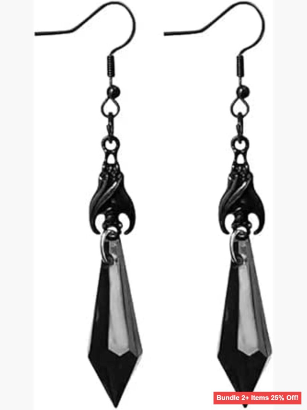 Vintage Bat Dangle Earrings with Crystal Gems for Halloween Costumes